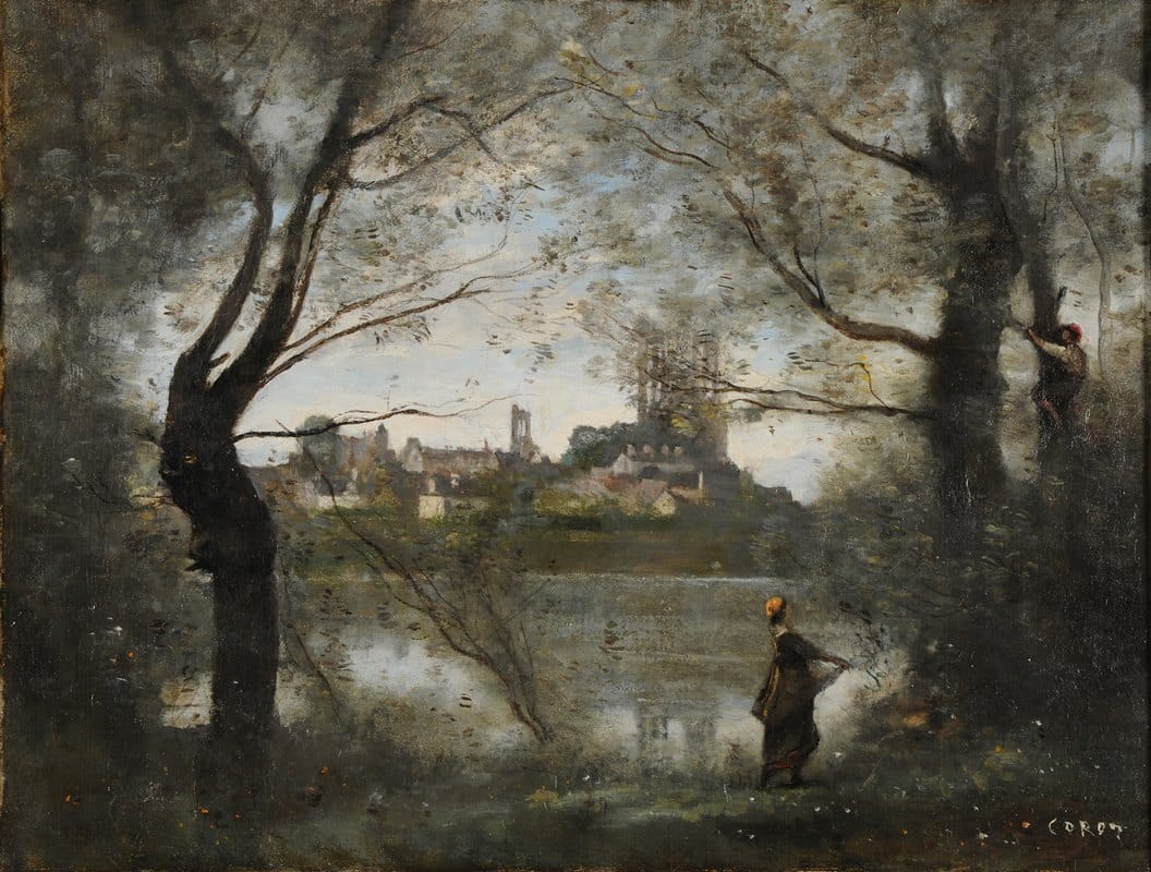 Jean-Baptiste-Camille Corot - Mantes (le soir)