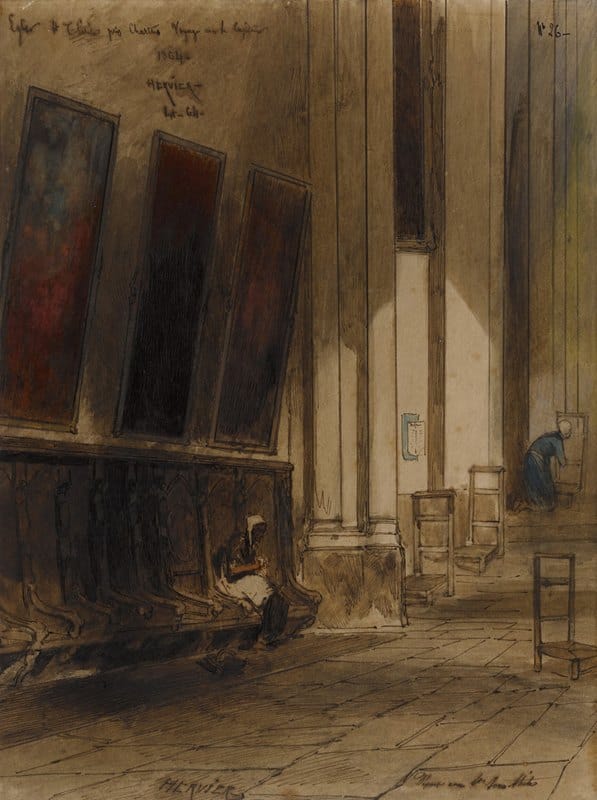 Louis-Adolphe Hervier - Interior of a Cathedral