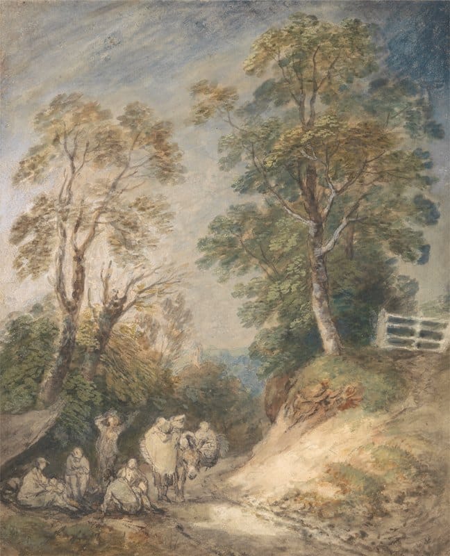 Thomas Gainsborough - Country Lane with Gypsies Resting