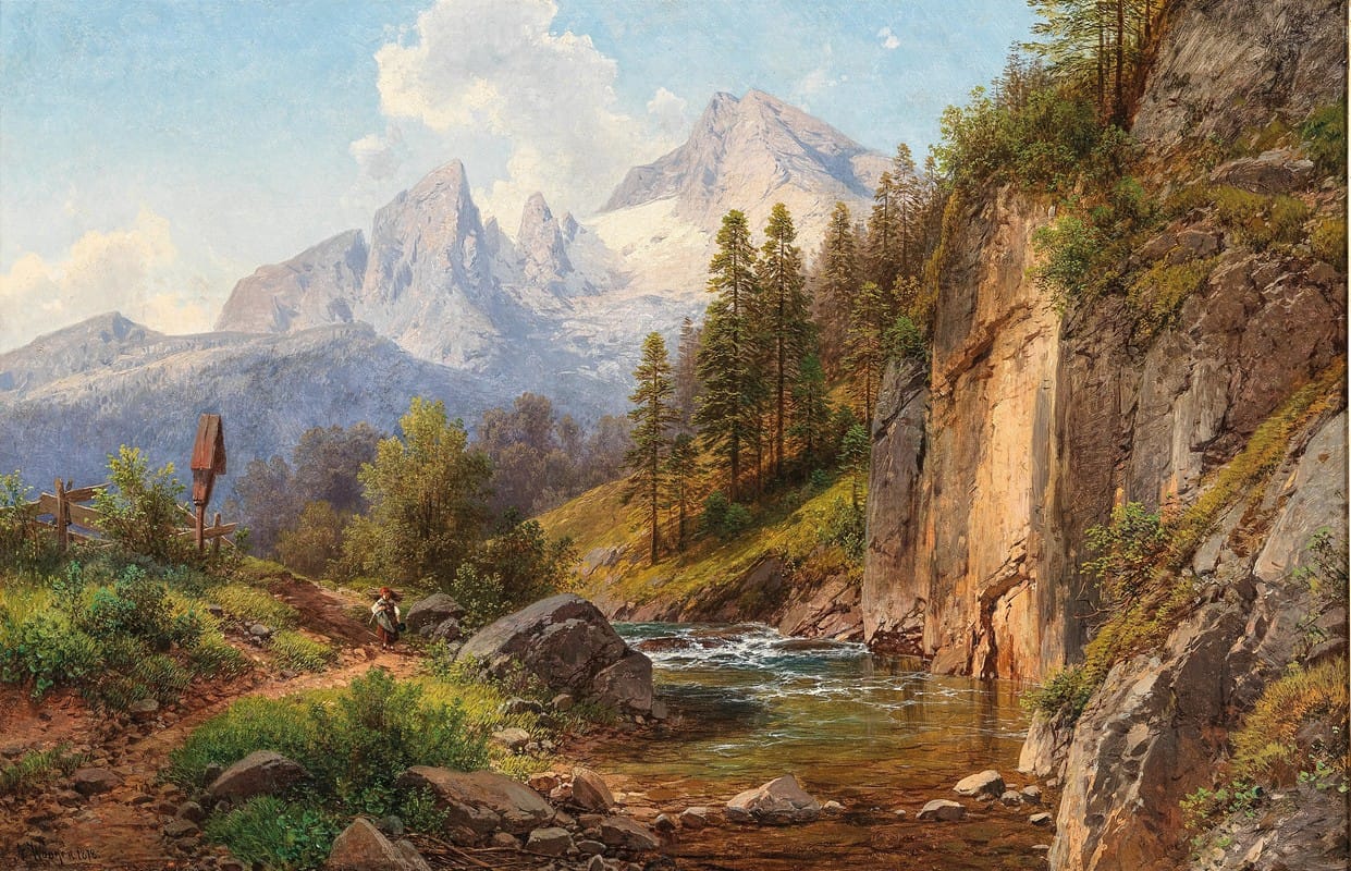Adalbert Waagen - A View of the Watzmann Mountain