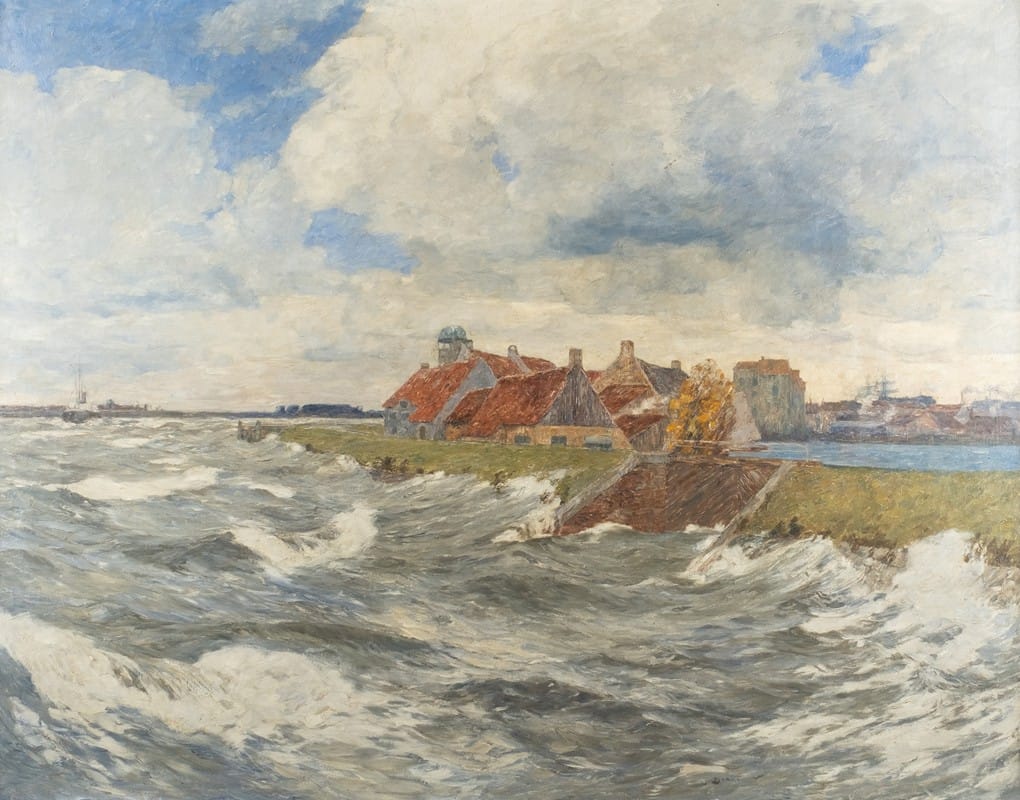Andreas Dirks - Mouth of Maas at Willemstadt facing Dordrecht
