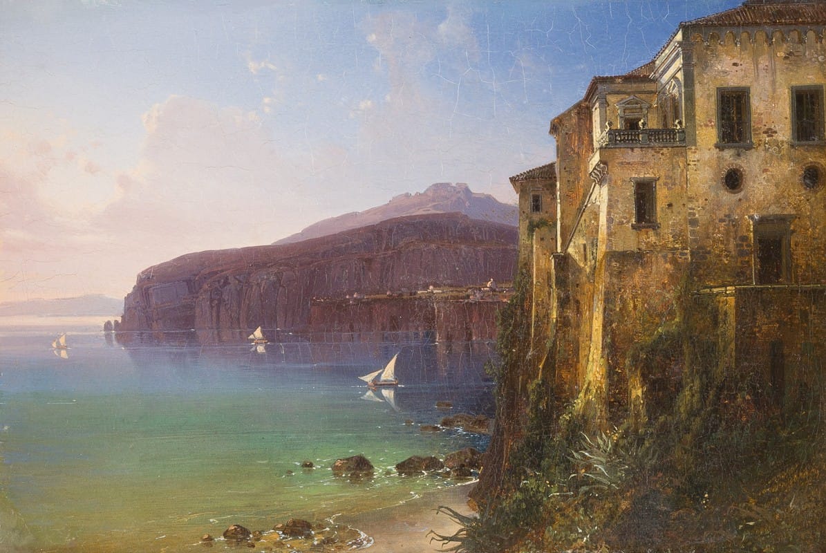 August Wilhelm Ferdinand Schirmer - House of Tasso at the coast of Sorrent