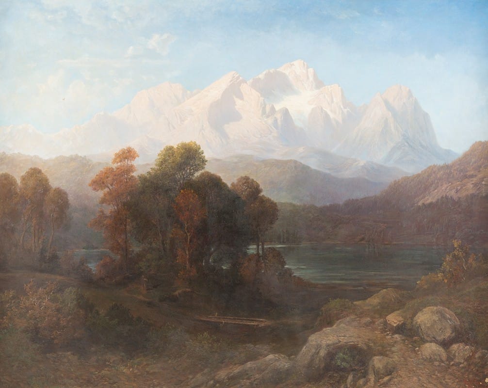 Gustav Adolf Horst - Alpine panorama with mountain lake