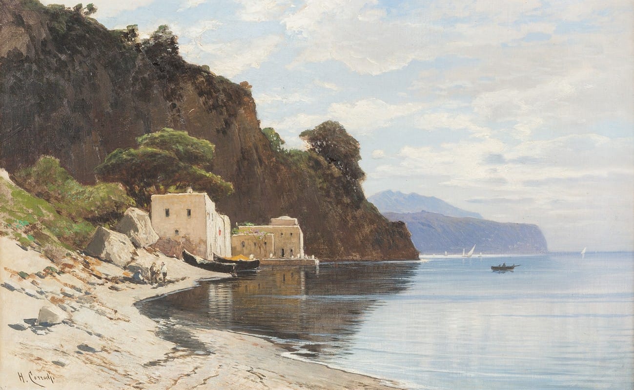 Hermann David Salomon Corrodi - At the Amalfi coast