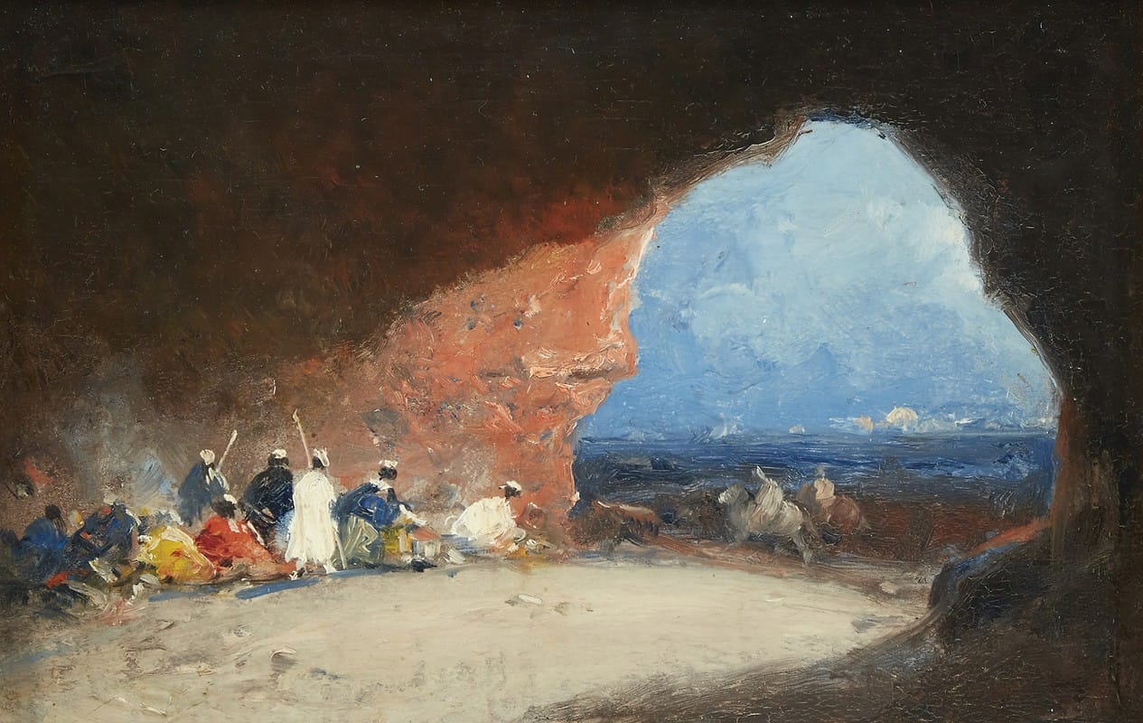 Mariano Fortuny Marsal - Arabs in a Cave by the Sea
