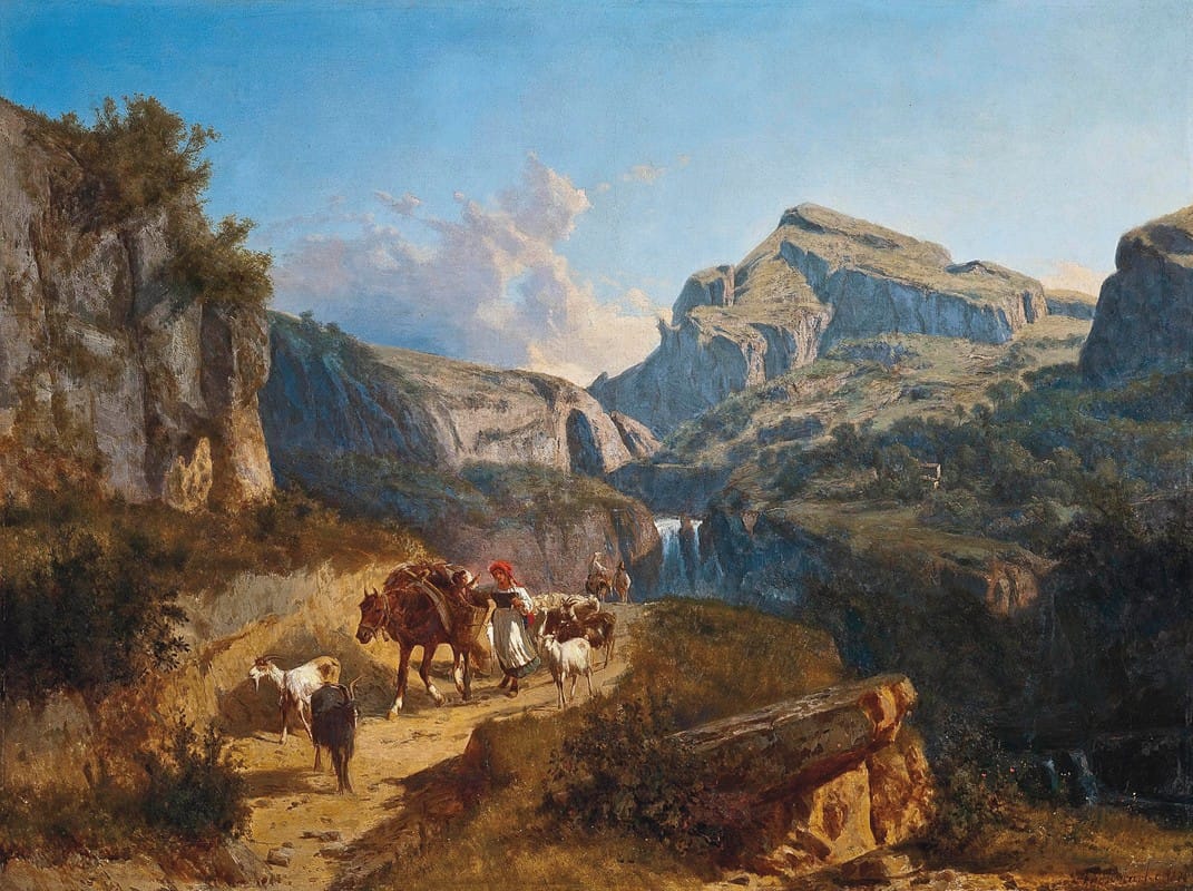 András Markó - Herding goats on a mountain pass