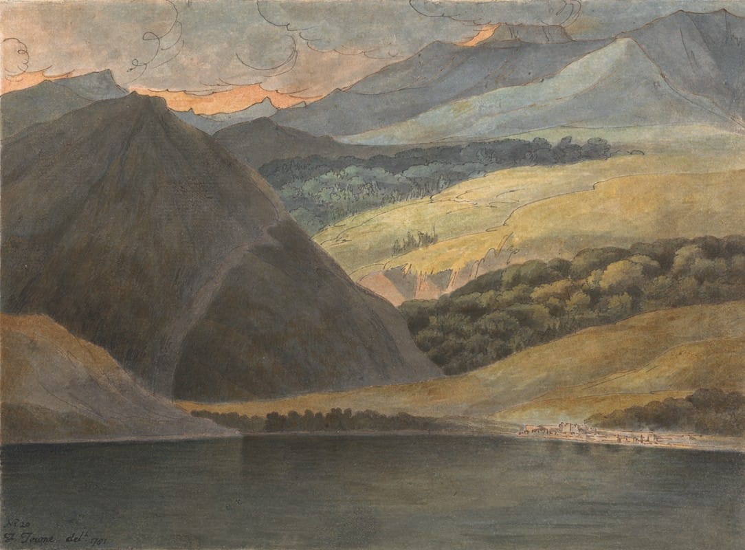 Francis Towne - View on Lake Maggiore at Evening