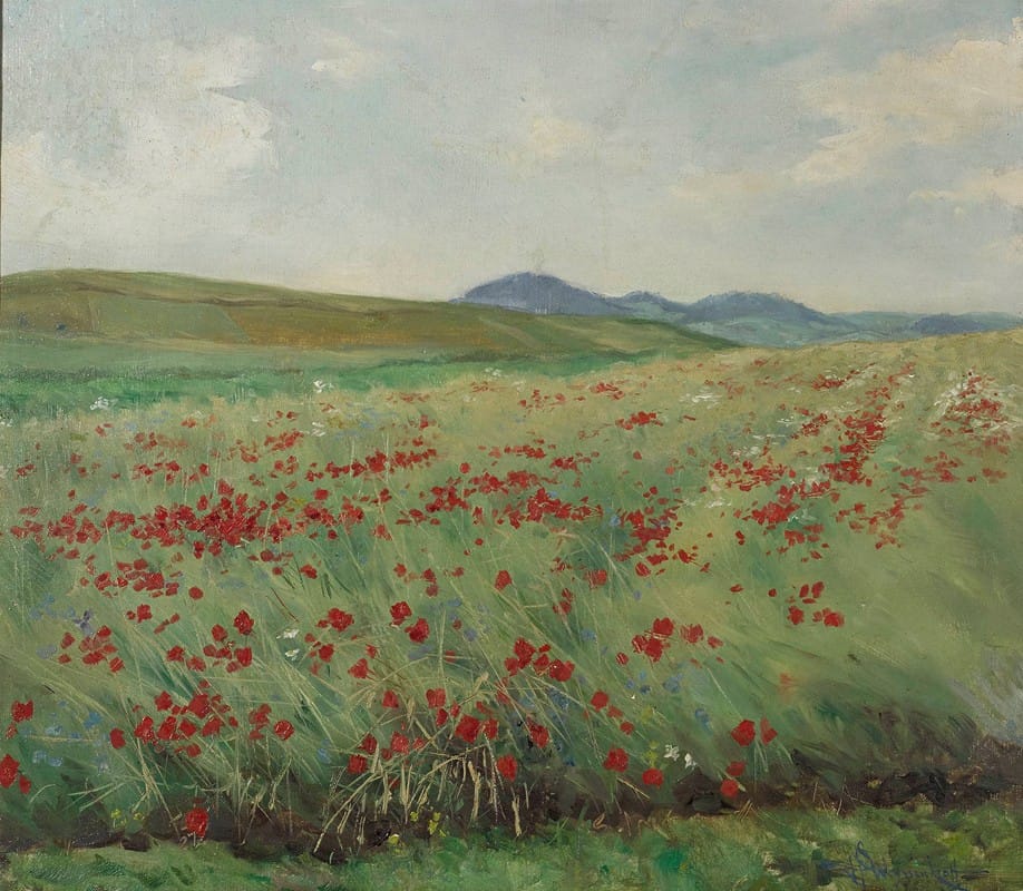Henryk Weyssenhoff - Field of poppies