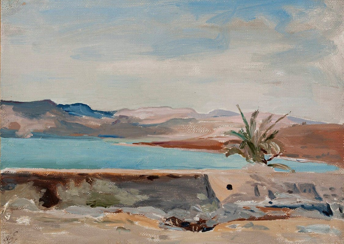 Jan Ciągliński - Capernaum on the Sea of Galilee. From the journey to Palestine