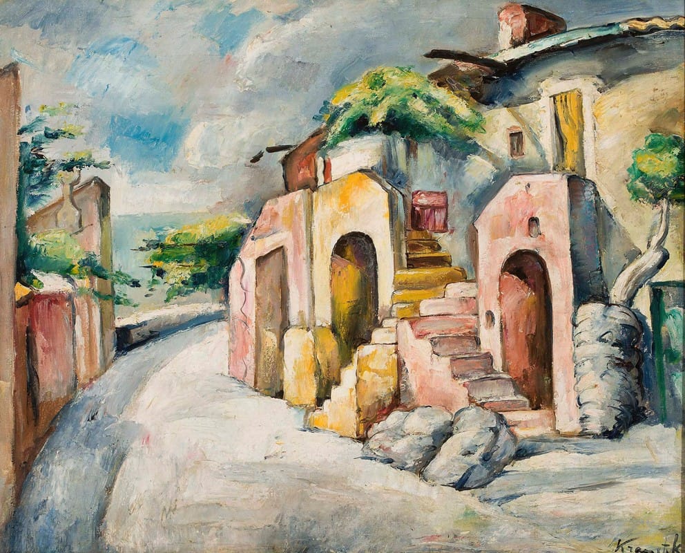 Roman Kramsztyk - Landscape from Catalonia (Small street in Collioure)