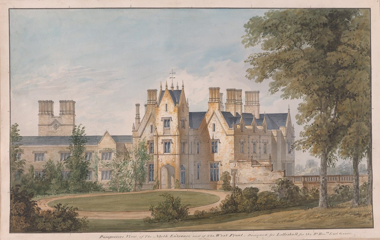 Sir Jeffry Wyatville - Lilleshall, Shropshire; View of the North Entrance and of the West Front