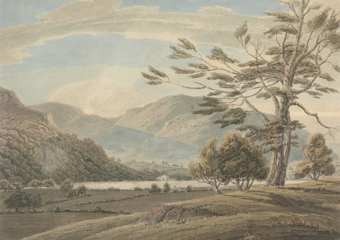 Thomas Sunderland - Landscape; Trees, Lakes and Mountains, Lake District