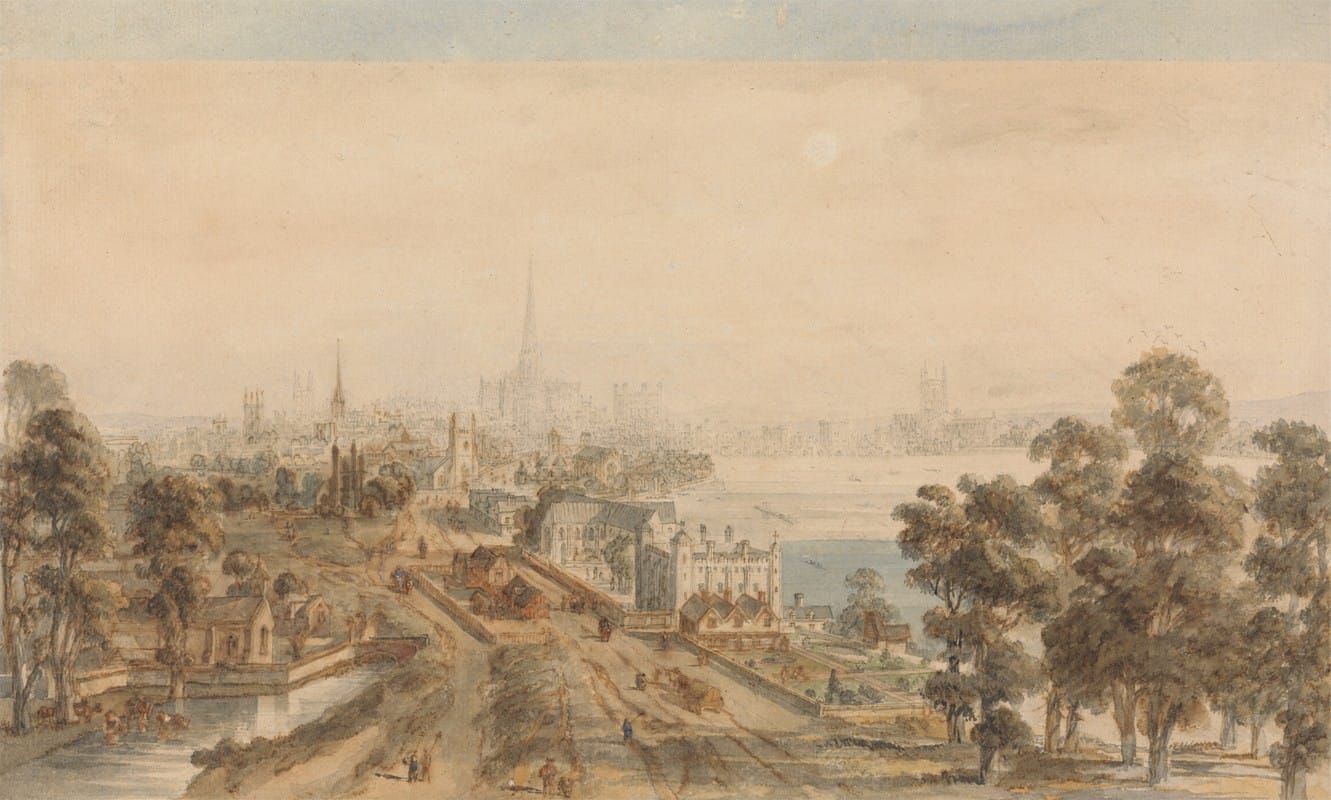 William Henry Pyne - Old London, View from St. James Park Looking East