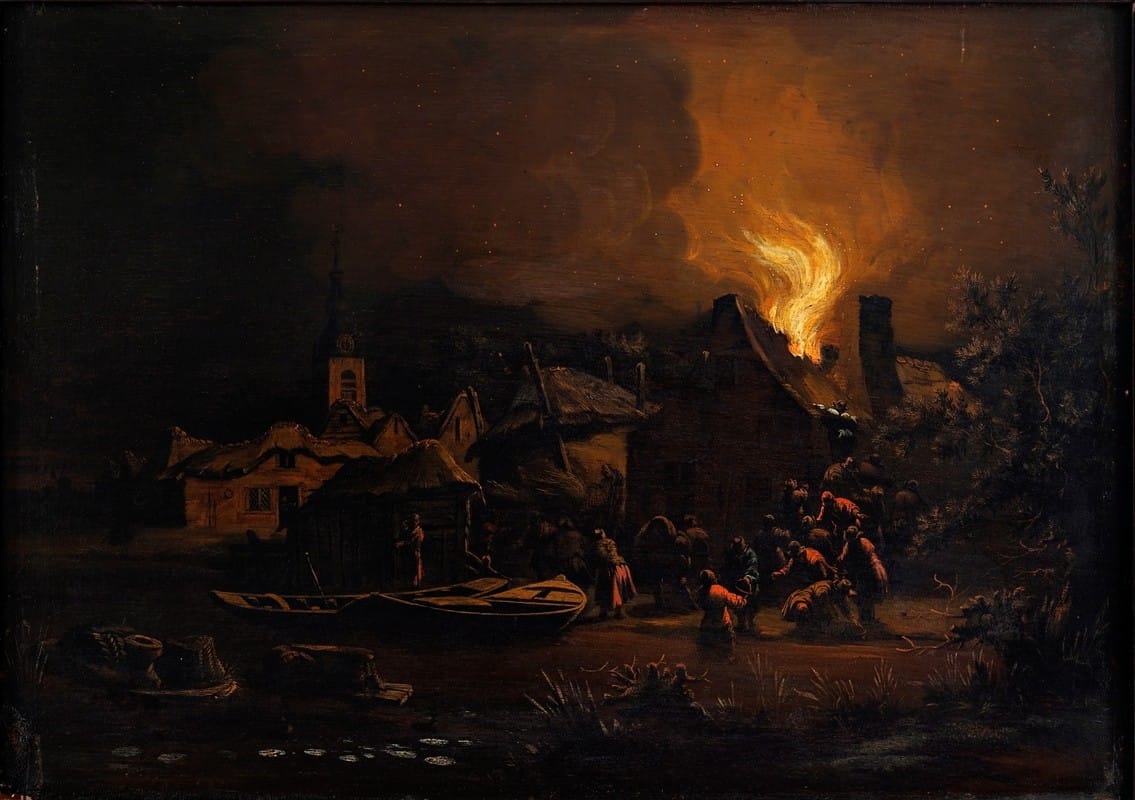 Egbert Lievensz van der Poel  - A fire in a Dutch village