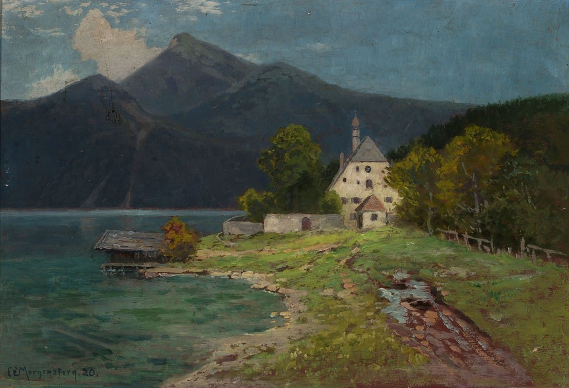 Carl Ernst Morgenstern - Landscape with a lake in the mountains