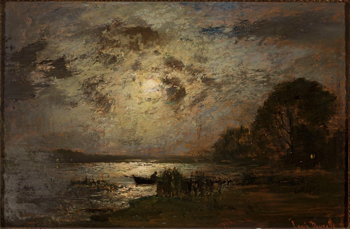 Louis Douzette - Moonlit landscape