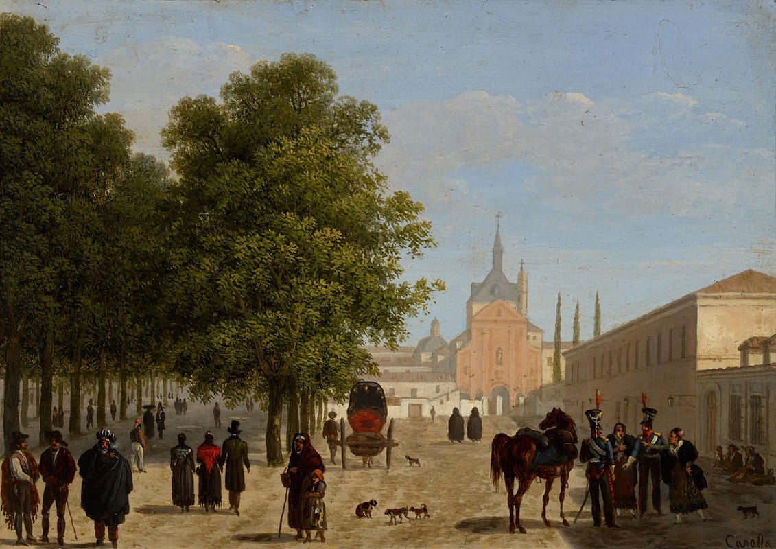Giuseppe Canella - View of the Convento de Los Agustinos Recoletos, Madrid