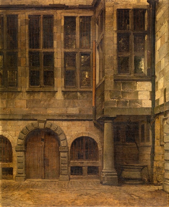 Henri François Schaefels - Old Courtyard of Antwerp Town Hall