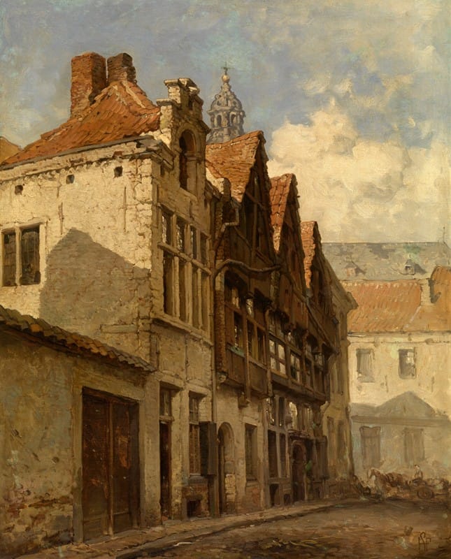 Henri François Schaefels - Stoelstraatje and the Tower of the St Paul’s Church