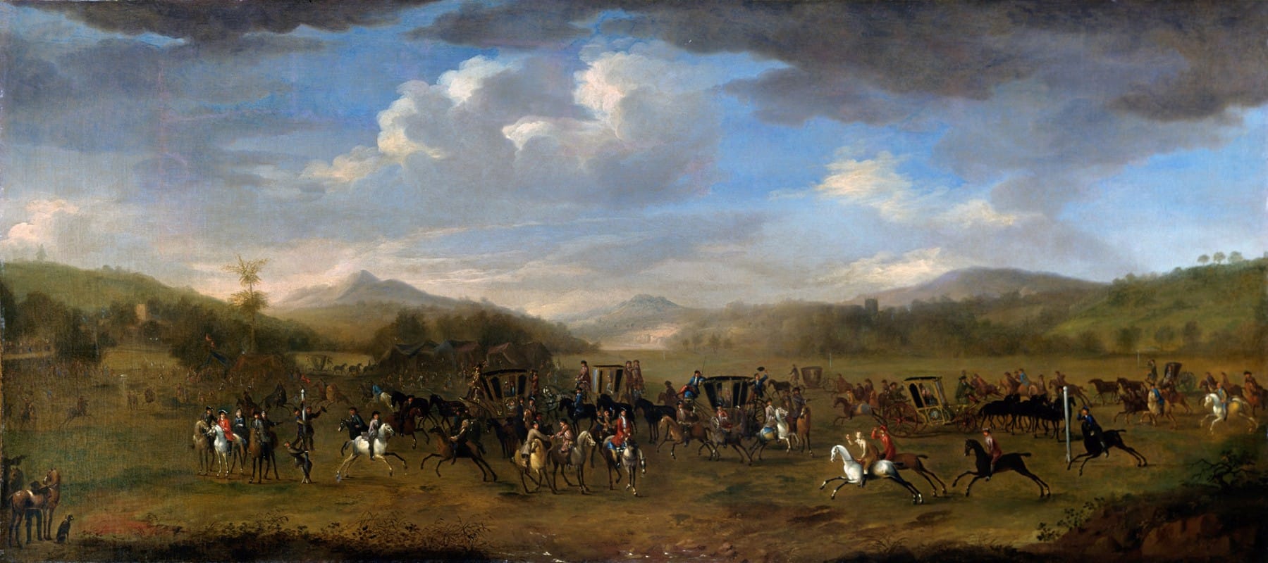 James Ross - The Finish of a Horse Race with a Country Fair in the Background