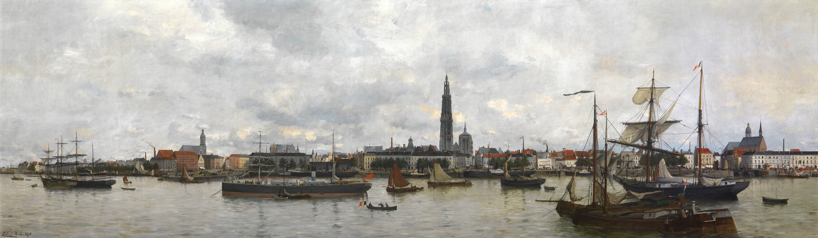 Robert Mols - The Antwerp Waterfront in 1870