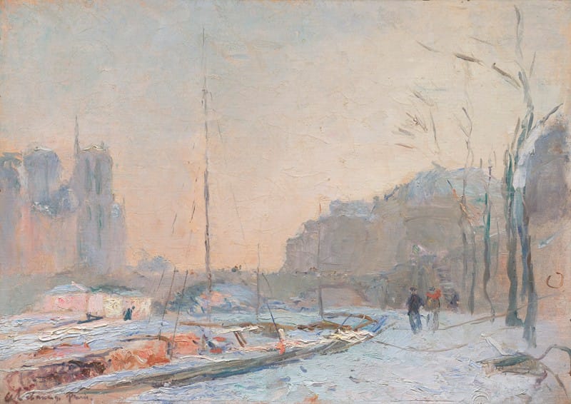 Albert Charles Lebourg - Notre Dame sous la neige