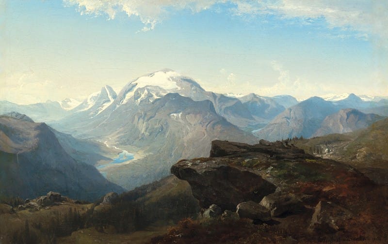 August Becker - A Mountain Landscape