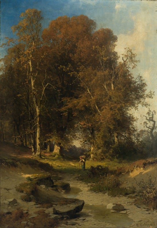Carl Bolze - Waldlandschaft im Herbst