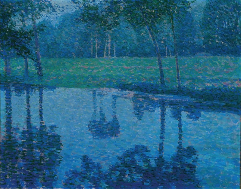 Charles J. Palmié - Garden Landscape with a stream