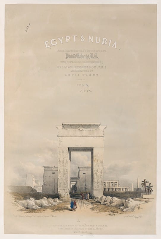 David Roberts - Great gateway leading to the Temple of Karnac [Karnak], Thebes. [Title vignette, vol. 2]