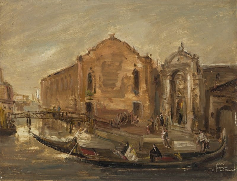 Franz Naager - Gondelfahrt in Venedig am Campo de l’Abazia