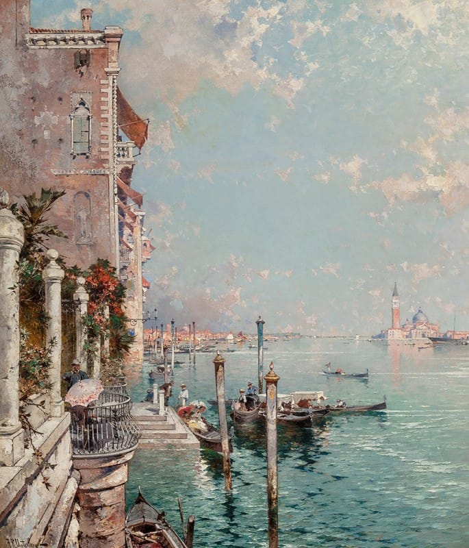 Franz Richard Unterberger - View across the Grand Canal to San Giorgio Maggiore