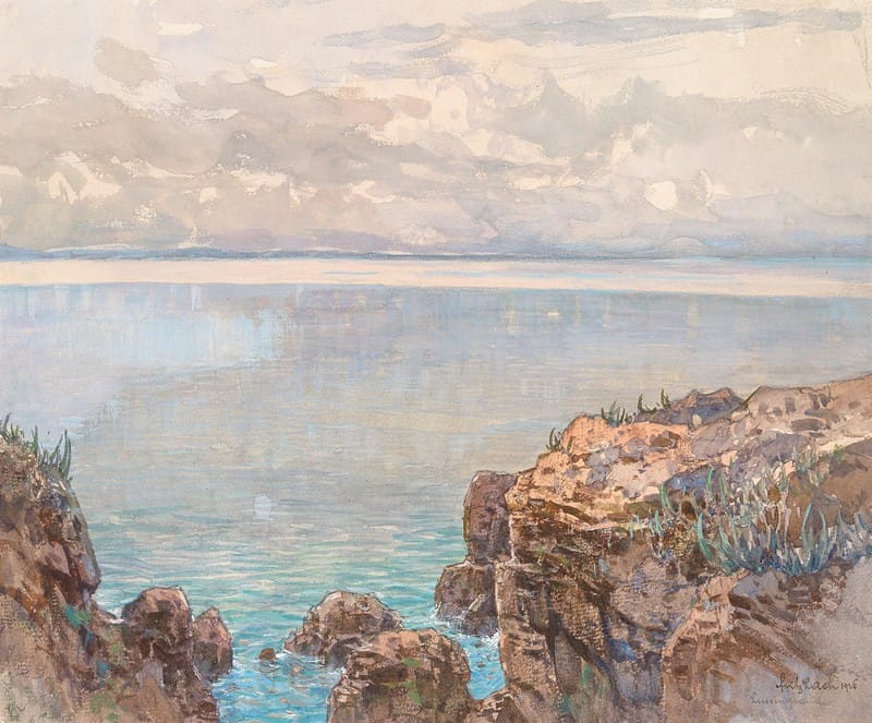 Fritz Lach - Rocky coast and quiet sea