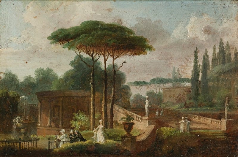 Henri-Désiré Van Blarenberghe - Paysage romain avec des personnages
