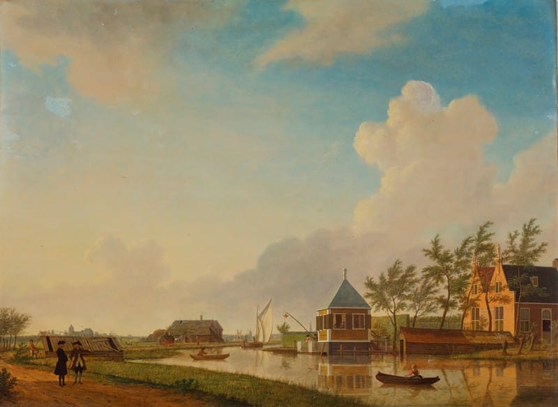 Jan ten Compe - A view of Buitenplaats Groeneveld on the river Holendrecht between Ouderkerk aan de Amstel and Abcoude