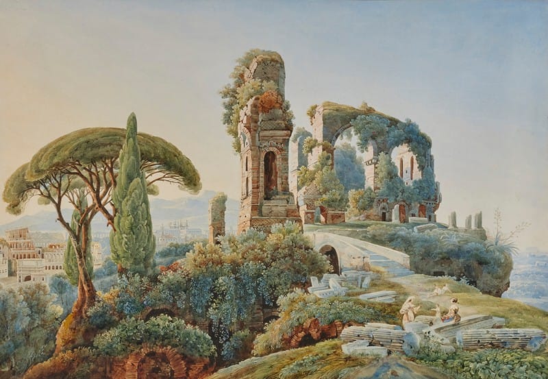 Johann Jakob Wolfensberger - Vue du Forum Romain avec le Colisée à l’arrière-plan