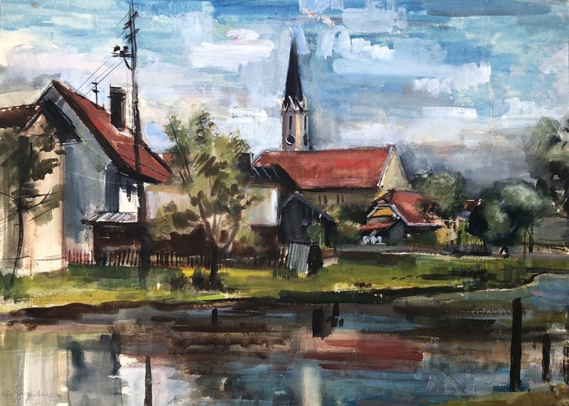Otto Geigenberger - Landschaft mit Kirche