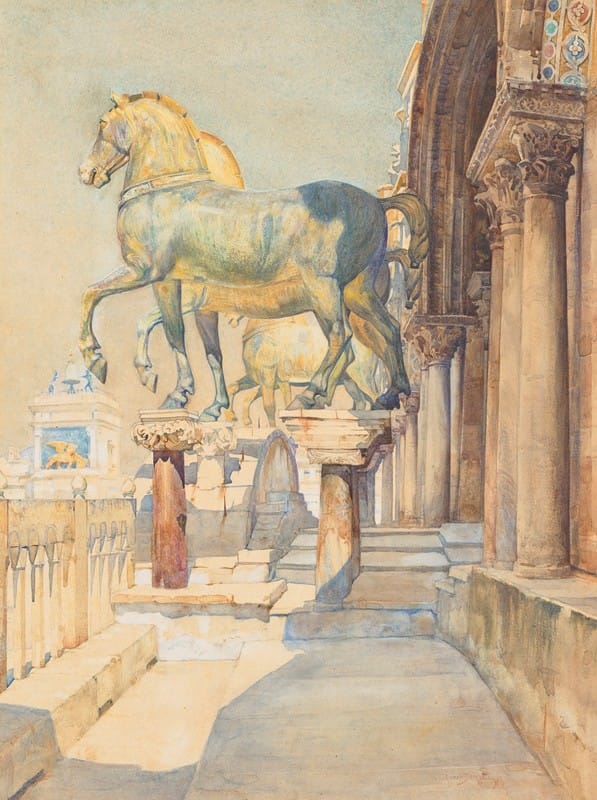 Reginald Barratt - The Horses of St. Marks, Venice