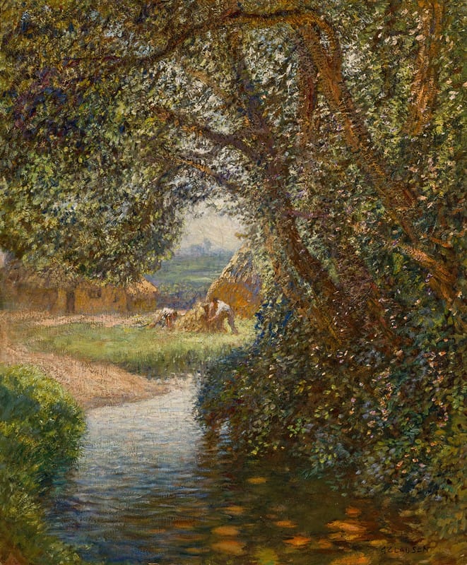 Sir George Clausen - Haymakers by the stream