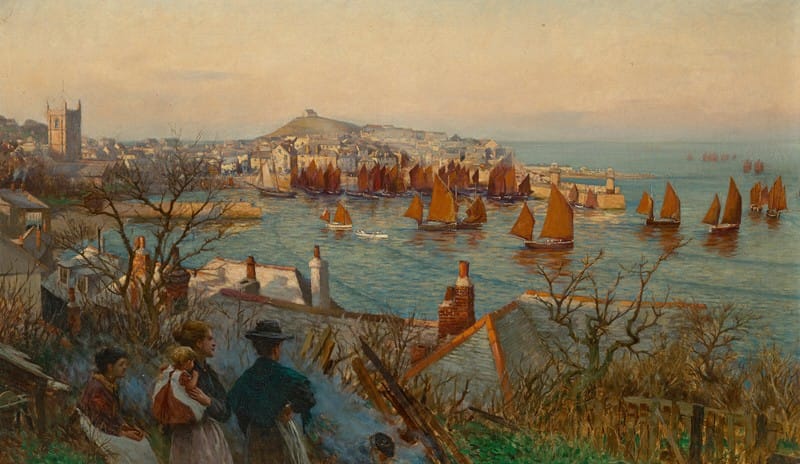 William Banks Fortescue - The fleet in the harbour at St Ives