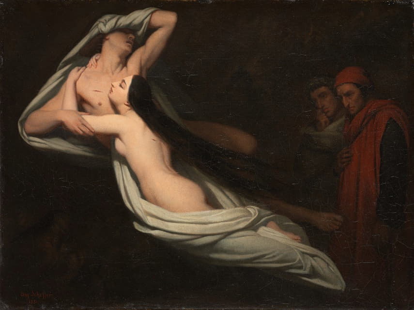 Ary Scheffer - Dante and Virgil Meeting The Shades of Francesca Da Rimini and Paolo