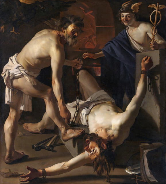 Dirck Van Baburen - Prometheus Being Chained By Vulcan
