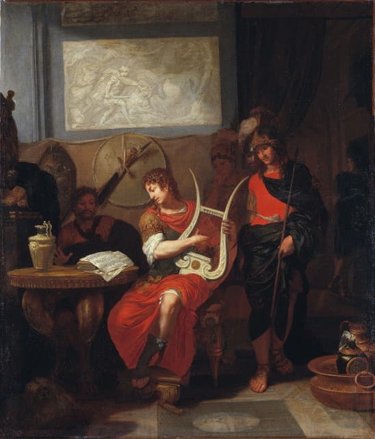 阿喀琉斯在帕特洛克勒斯面前弹奏竖琴