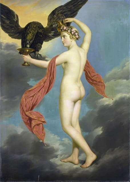 Gustav-Adolphe Diez - Hebe With Jupiter in The Guise of An Eagle