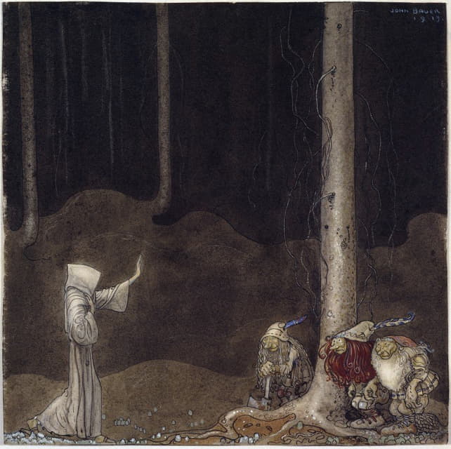 John Bauer - Brother St. Martin and the Three Trolls