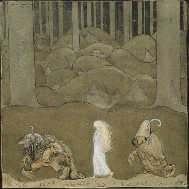 John Bauer - The Princess and the Trolls