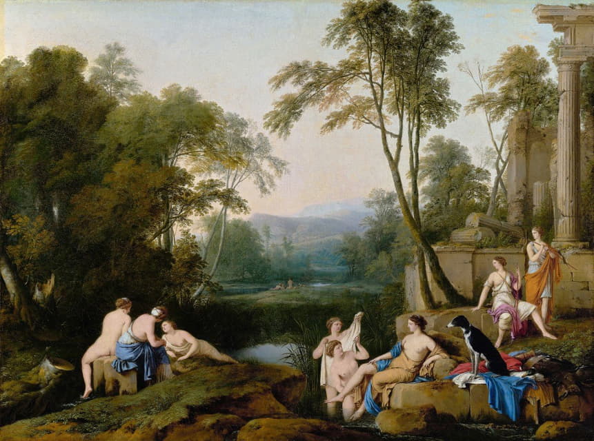 Laurent de la Hyre - Diana and Her Nymphs in a Landscape