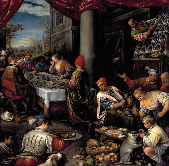Leandro Bassano - The Feast of Anthony and Cleopatra