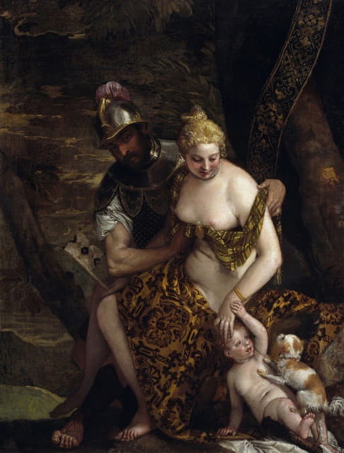 Paolo Veronese - Mars, Venus and Cupid Mars and Venus With Cupid and a Dog