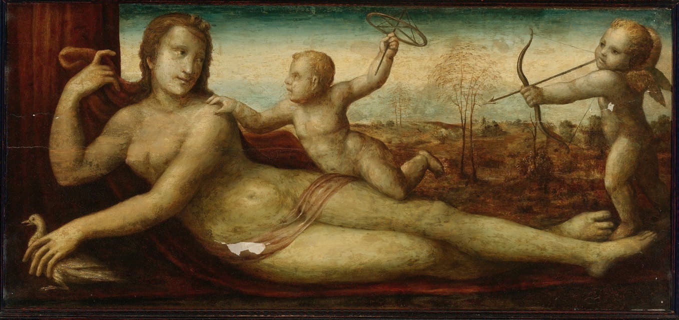 Bartolomeo Neroni - Reclining Venus With Two Amorini